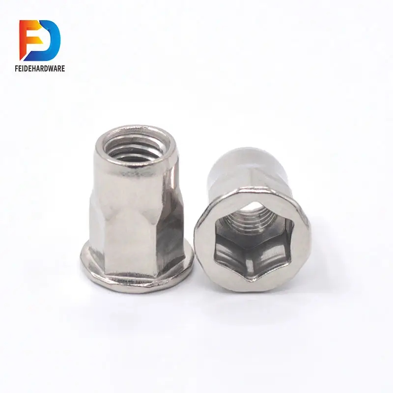 OEM ODM GB Rivet Nut Sample Offered Rivet Manufacturer  M3 M4 M5 M6 M8 Semi-hexagonal Stainless Steel Nut Rivet