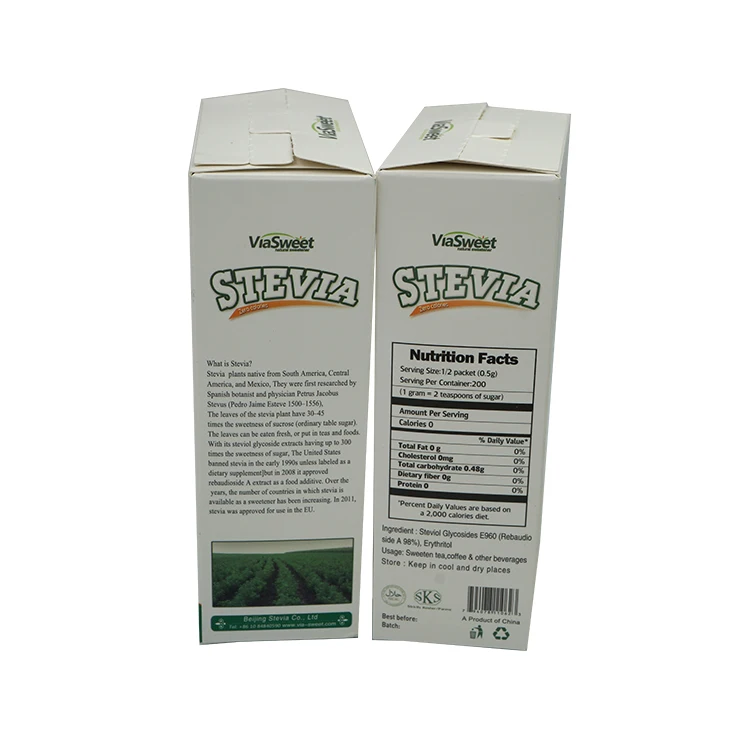 Stevia Sugar Free White Sachets erythritol