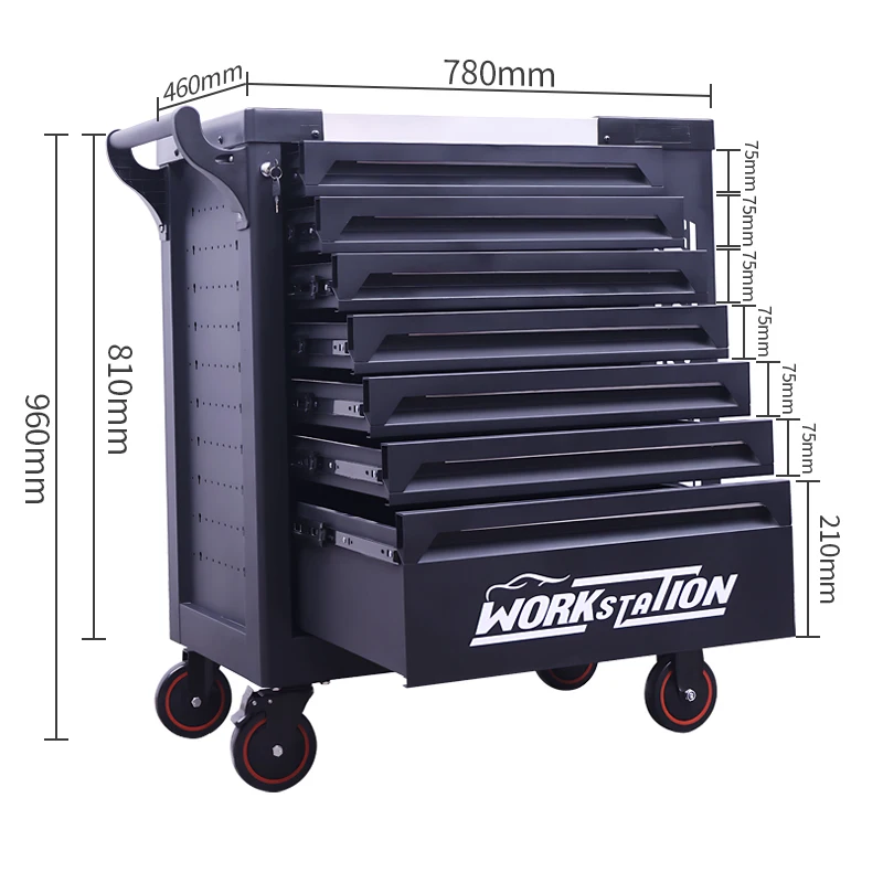 Heavy Duty 5 Drawers Boxes Storage Tool Box Trolley Storage Cabinet Roller Tool Cabinet With Handle And Wheels