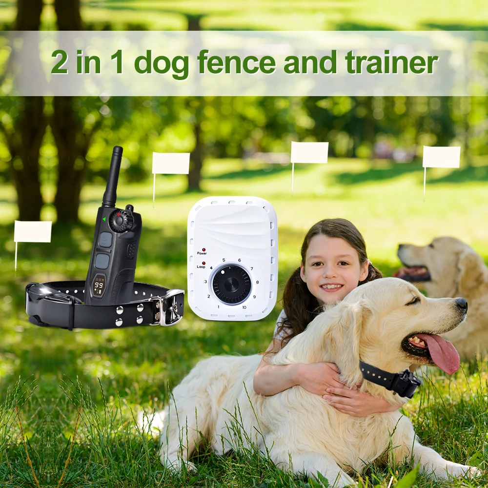 best wireless electric dog fence on the market containment system with remote dog training collar keep dogs in garden, yard