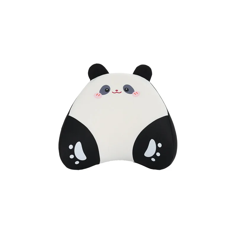 Memory foam panda car headrest lumbar support summer ice silk car cushion four seasons universal comfort car neck pillow