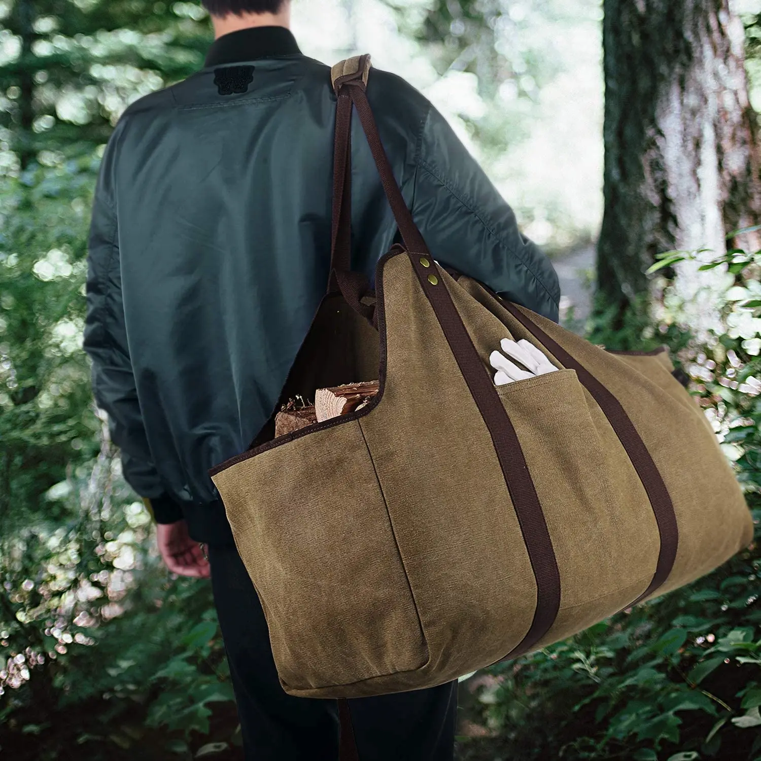 Large Capacity Bags for Firewood Log Storage Carry Bag