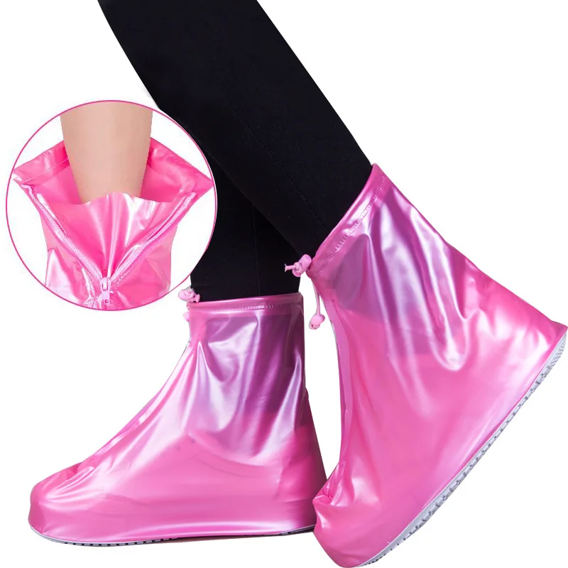 Non slip rainproof thickened double layer color shoes covers waterproof PVC snow-proof outdoor rain boots