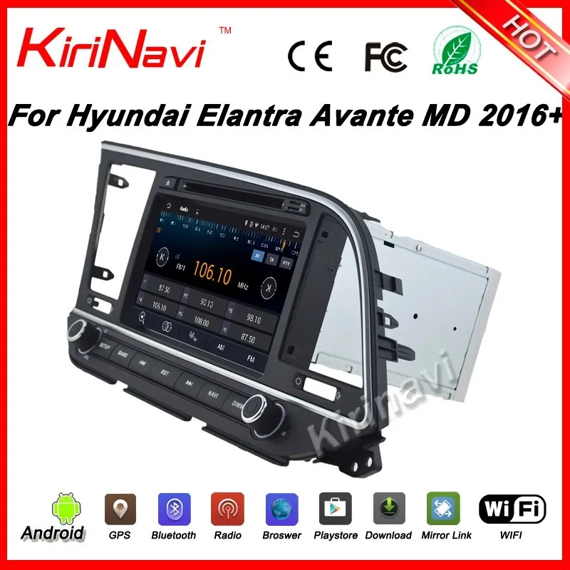 Kirinavi телефон android 11 автомобильная навигация для hyundai elantra 2016 2017 автомобильное радио wifi 3g playstore