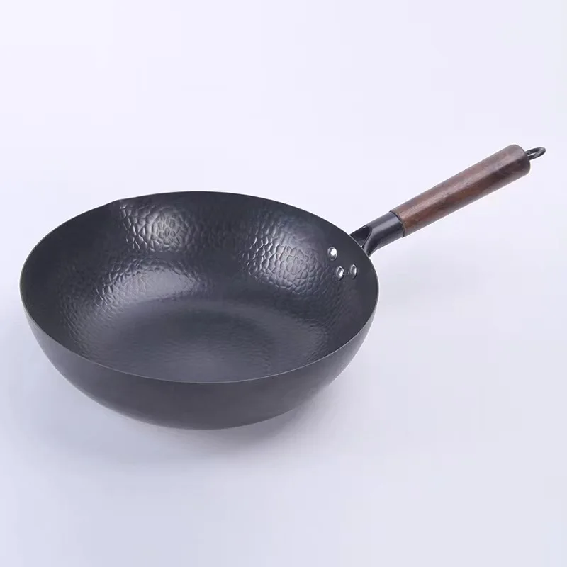 Carbon Steel Corten Steel Induction Wok Pan Cast Iron Home Cooking With Handles Cookware Woks Chinese Wok Pan