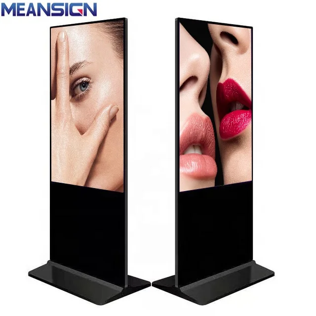 
Vertical Large Screen 65 Inch Advertising Display Floor Stand Ultra Thin Android Monitor LCD Video Paly Wifi Shopping Mall 