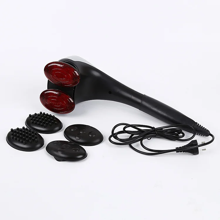 electric dual head powerful shiatsu infrared handheld neck back massager vibration hammer