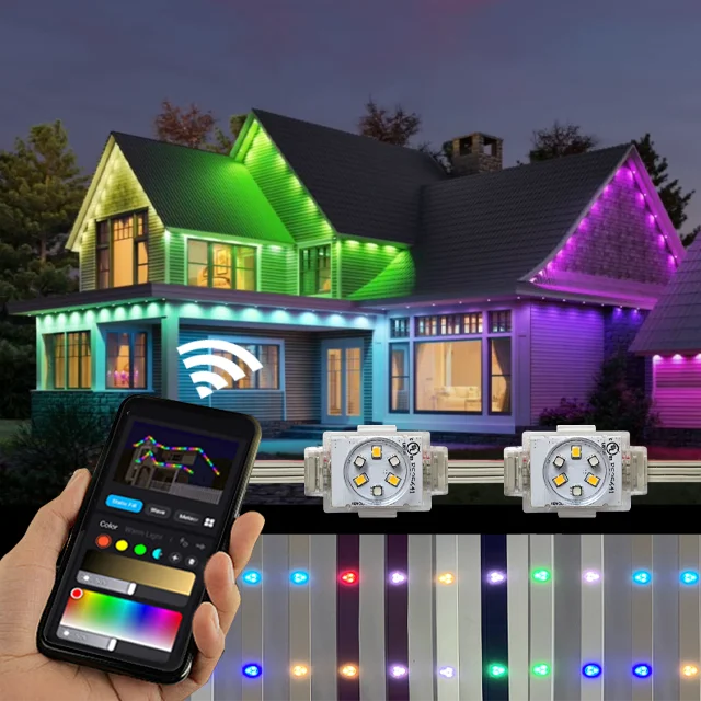 Christmas Permanent Holiday Led Lights Outdoor Waterproof Rgb String Lights Pebble Luz Navidad Point Pixel Light