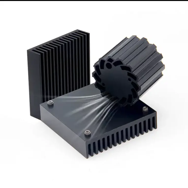 Extrusion Heatsink Powder Coat Industrial Extrusion Aluminum Profile Solid High Efficiency Extruded Aluminum Heat Sink