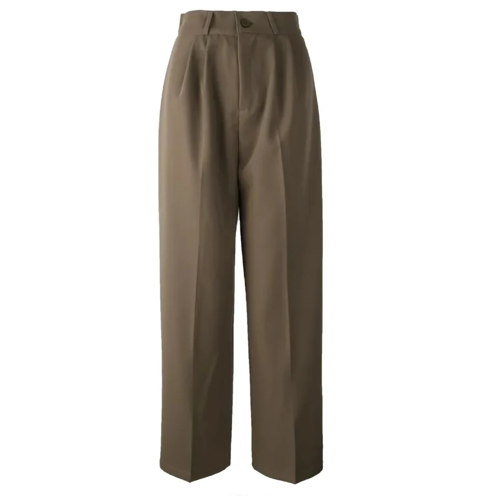 High quality Lady Wear High-Waist Wide-Leg Dress Pants Black Tailored Pants For Women Elastic Casual Trousers