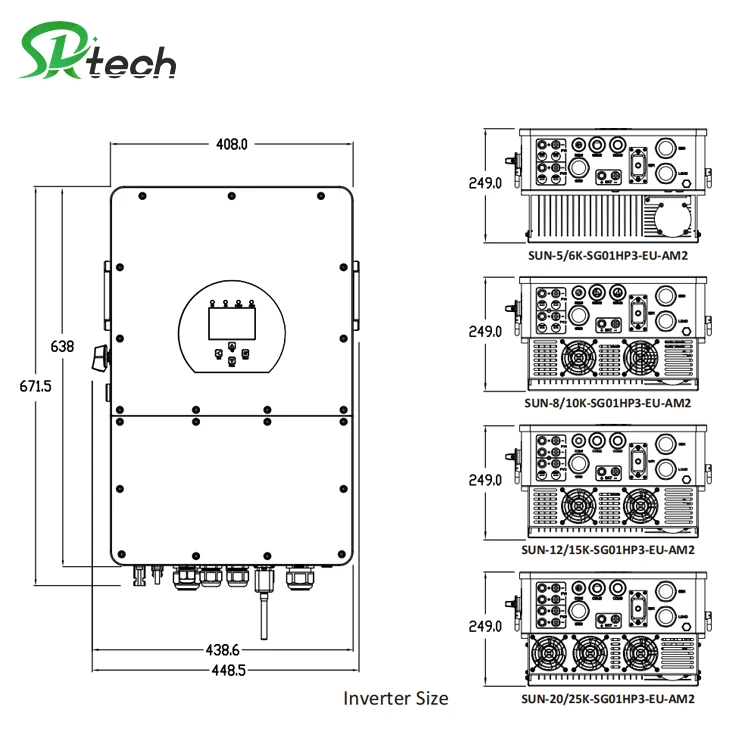 Deye Hybrid Solar Inverter three Phase 8kw pure sine wave inverter in built charger