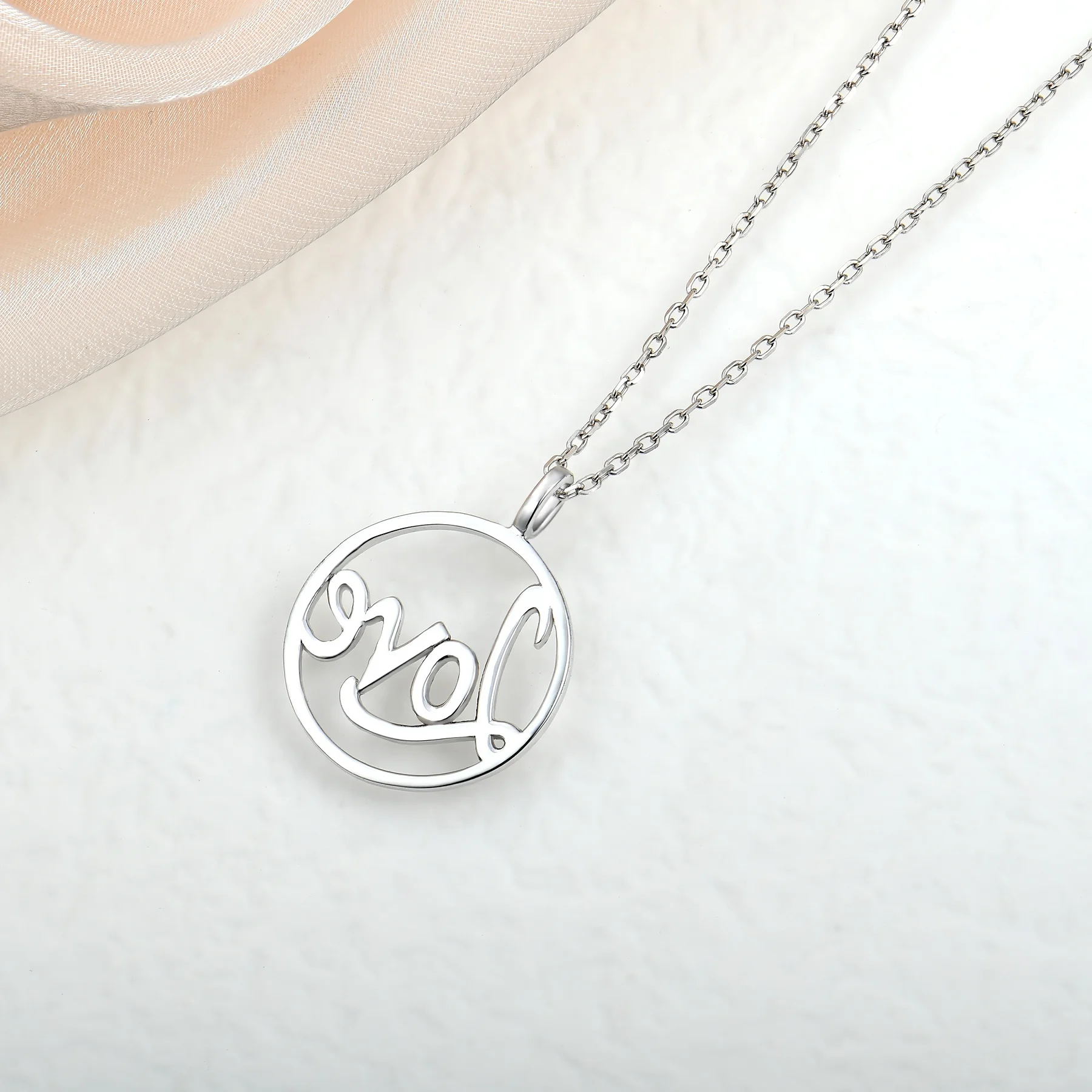 Love statement necklace 925 sterling silver I Love You couples pendant necklace women fine jewelry