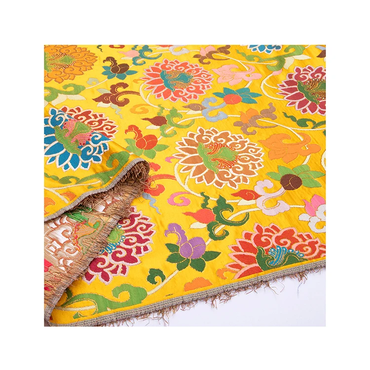 Knitting Brocade Loop French Terry Jacquard Fabric For Garments Cotton Satin Silk Chiffon Fabric