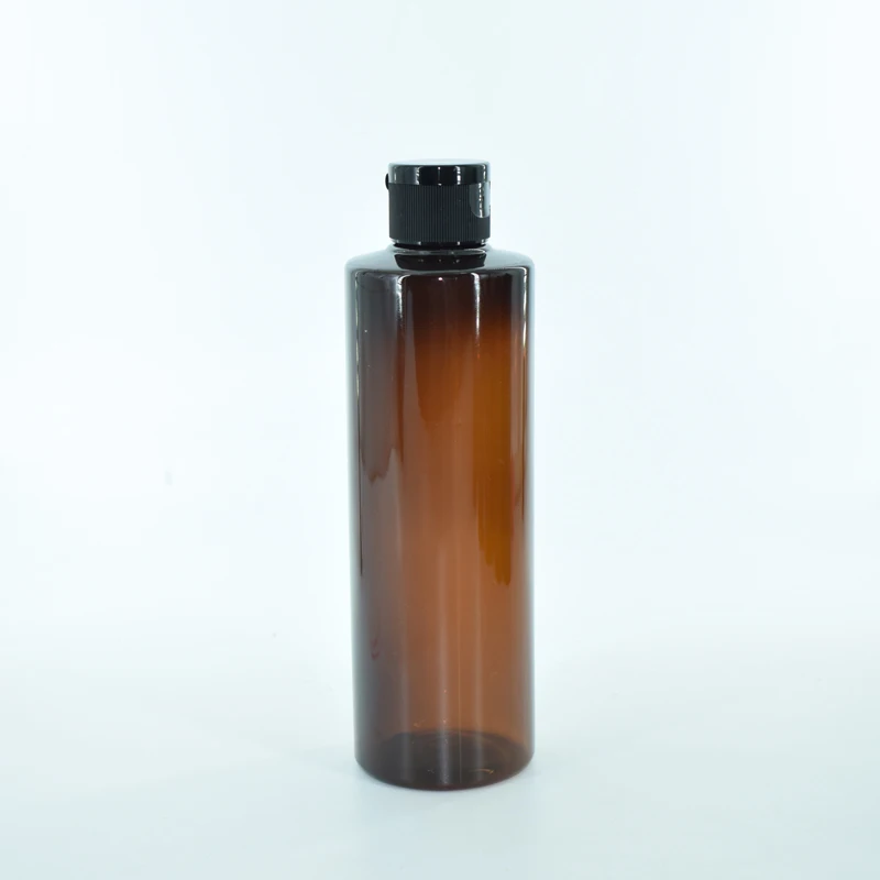 Cosmetic Bulked Recycling Flat shoulder PET 30ml 50ml 60ml 100ml 200ml Brown Empty Blacked Amber Plastic Oil Bottle for Hair Oil