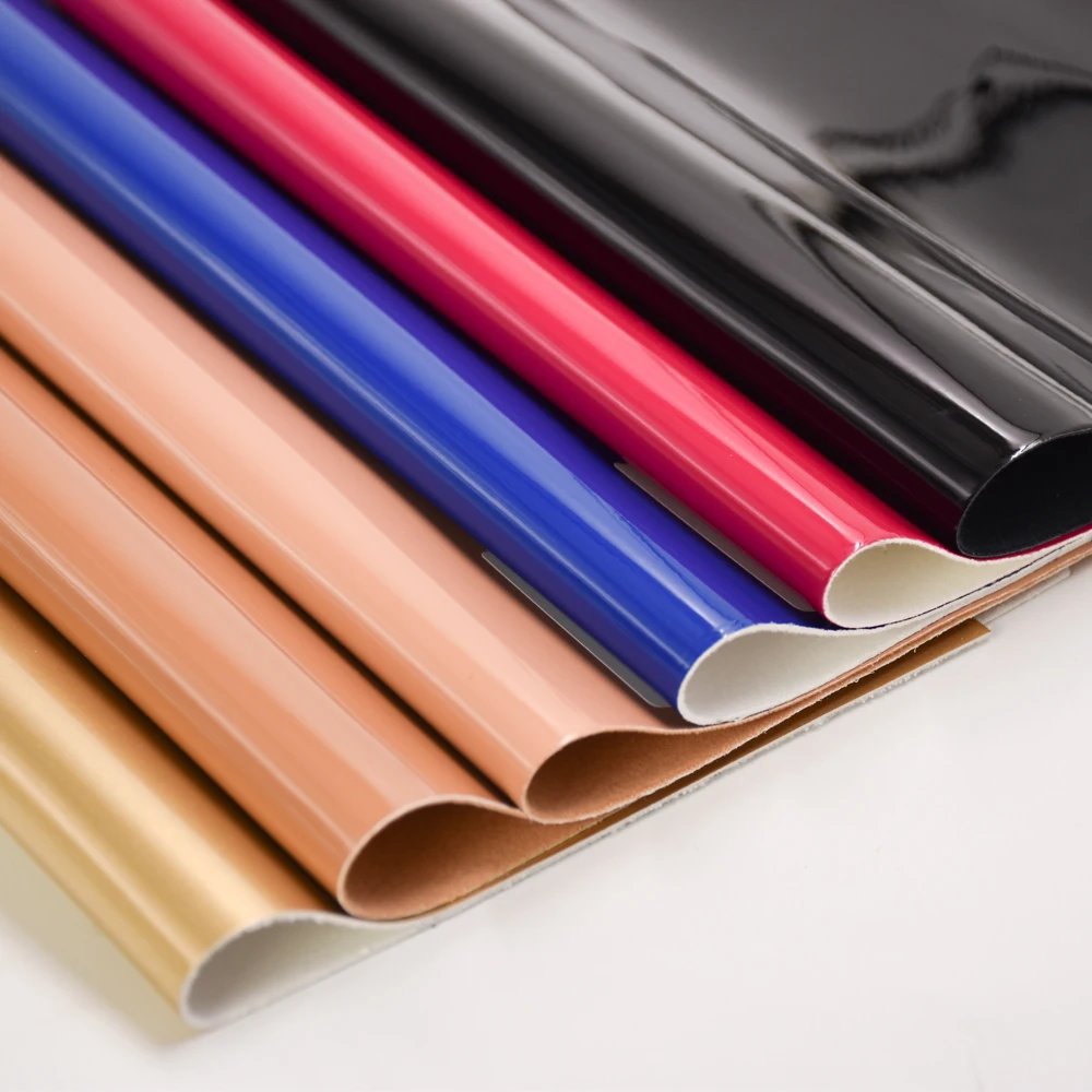 High quality 0.8 MM CHAROL PATENT wrinkle free PU Mirror leather For shoes/bags