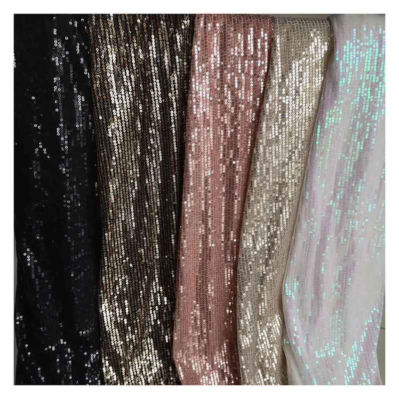 3mm Silver Sequin Mesh Fabric for Fashion Dress