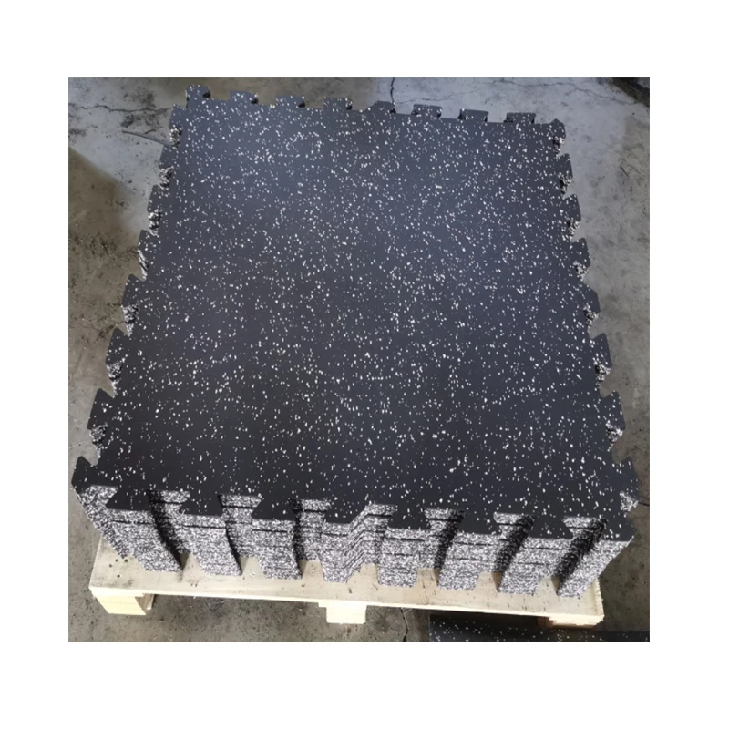 non toxic non slip Beautiful interlocked rubber floor Gym Floor Rubber mat Tiles with EPDM Fleck
