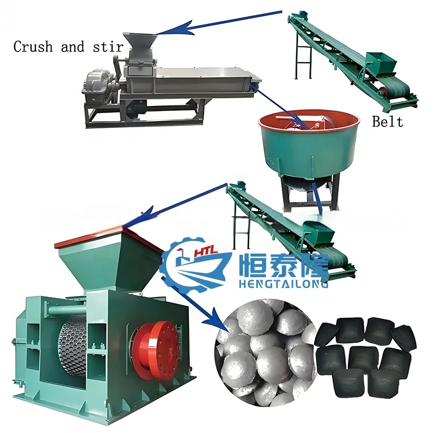 good quality ball press equipment lignite coal aluminum power charcoal briquette making machine price