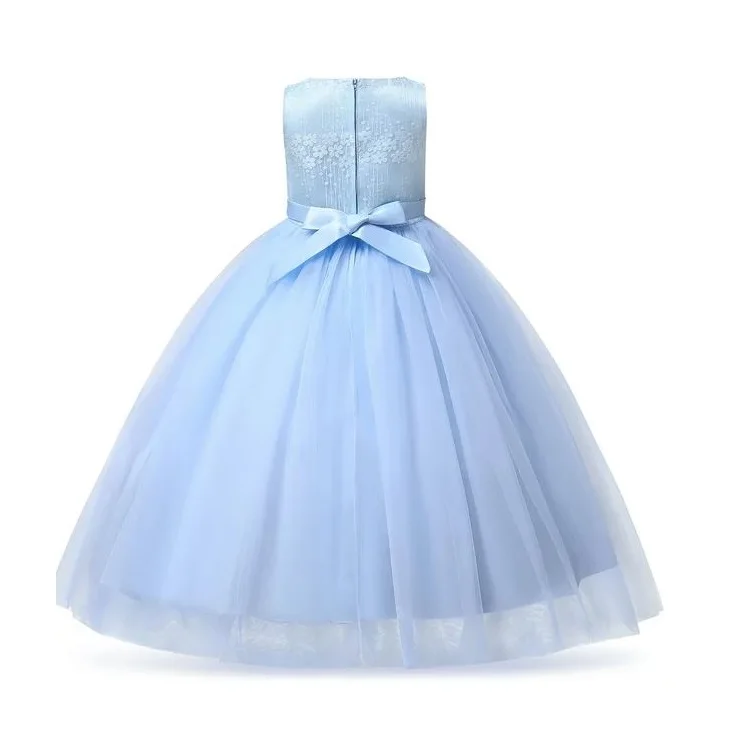 Princess Girls Dress For Wedding Kids Formal Pageant Gowns Baby Maxi Satin Frocks Direct Factory Manufacture Export From BD