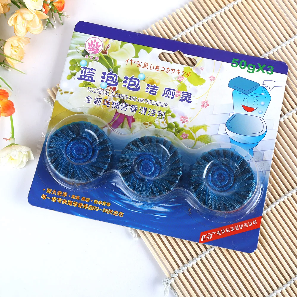 Best Sell Toilet Cleaner Deodorizer Strong Perfume Automatic Toilet Bowl Cleaner Blue Bubble Toilet rim block Cleaner Tablets