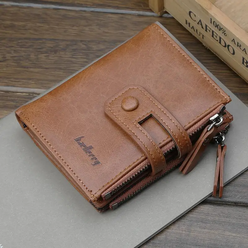  2021 baellerry hot selling zipper men pu leather wallet card