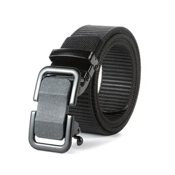 3.5cm width thickened braidMen Nylon Belt with Automatic Slide Buckle Tactical Belt