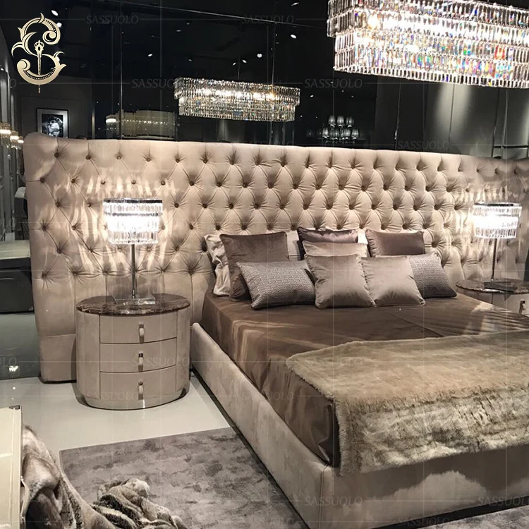 
sassuolo Luxurious post-modern bedroom furniture fashion button large double bed princess bed high quality product furniture 
