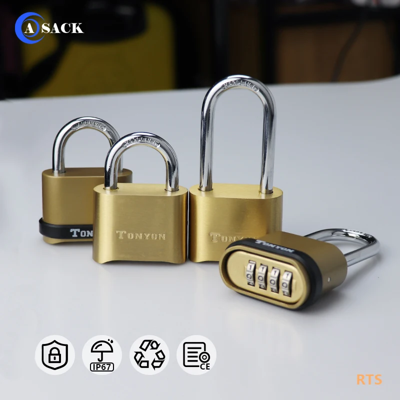 Asack Tonyon Heavy Duty Brass Padlock Combination security Pad locks 4 Digital Locker Luggage Zinc Candado