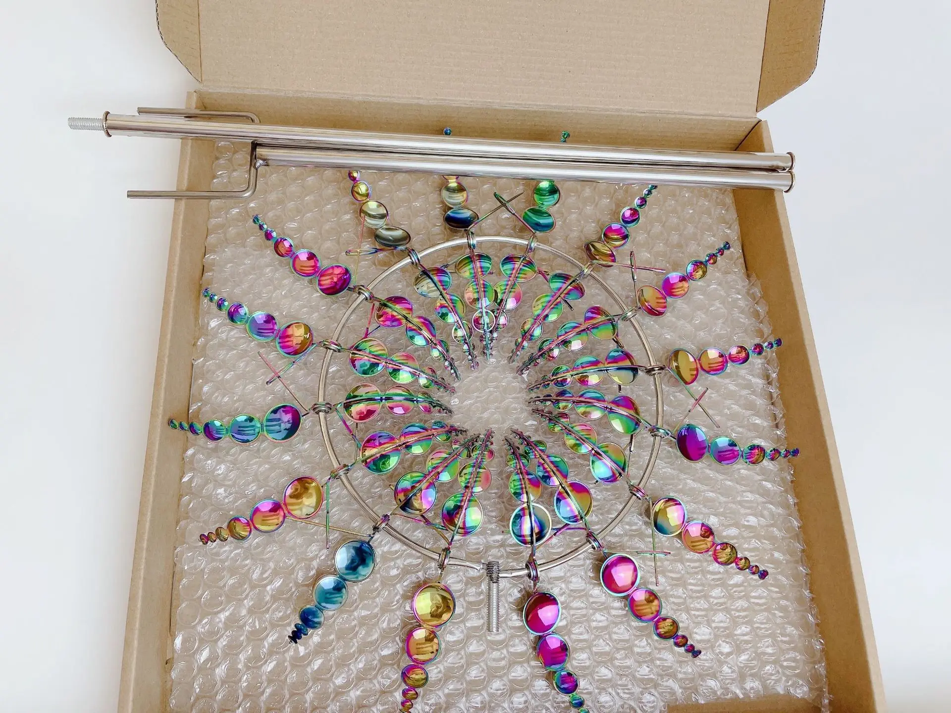 metal wind spinner Peculiar Wind Kinetic Energy Art Windmill 3d Vertical Axis Windmill Outdoor Garden Ornament Metal Windmill