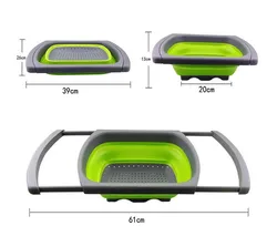 Space Saving Kitchen Foldable Strainer with Extendable Handles Collapsible Food Colanders