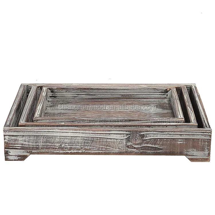 Compartment Appetizer 3 Tier Heavy Duty Serving Tray Food Preparation Custom Wooden Serving Tray For Bars & Restaurants