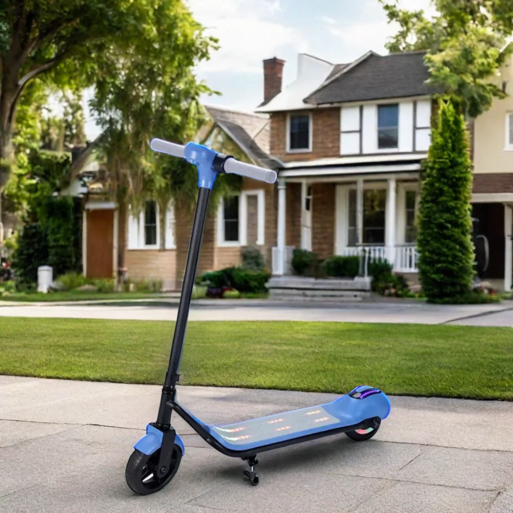 Electric Kids Scooter with Steel Aluminum Canopy for 3-6 6-8 Years Dropshipping EU Warehouse Price S4 Scooter Snow Fun