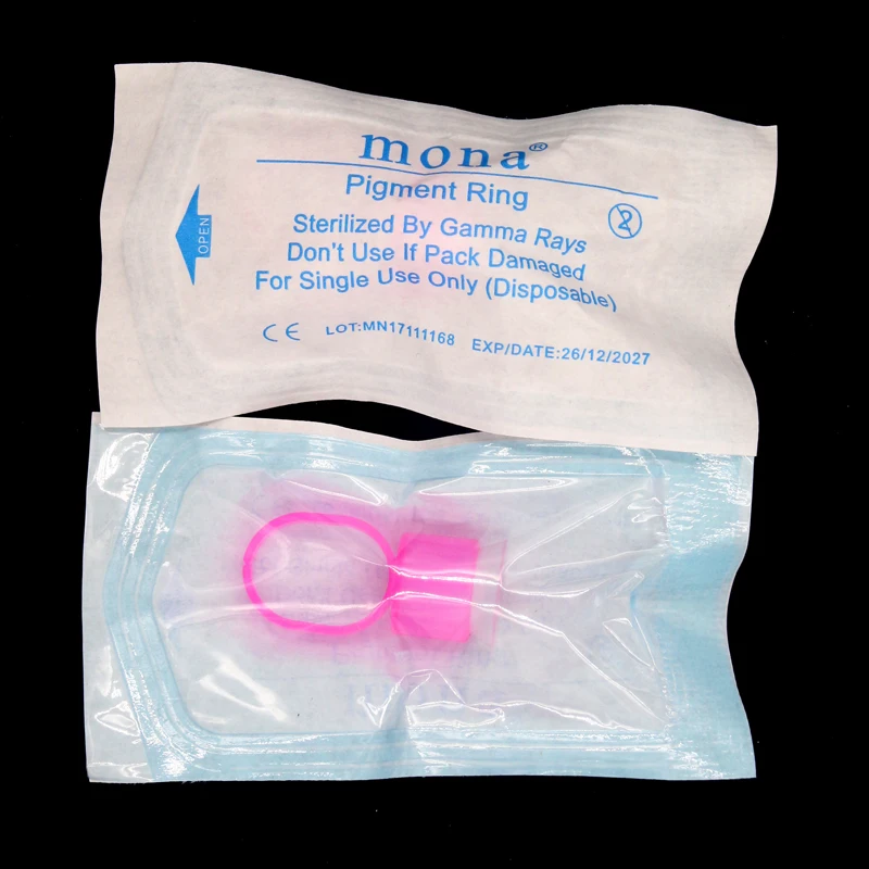 Microblading Pigment Glue Ink Rings With Sponge Cups Ring Permanent Makeup Eyelash Extension Glue Holder Eyebrow Tattoo