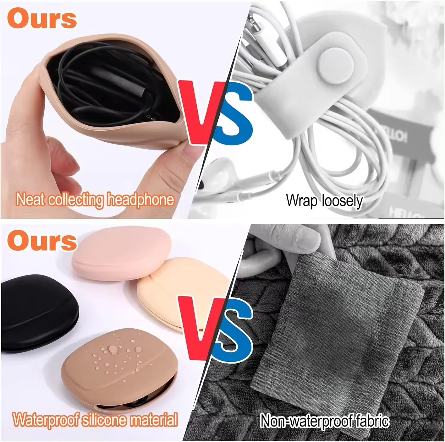 Hot Selling Portable Silicone Storage Box Key USB Drive Sports Bluetooth Earphone Data Wire Storage Bag