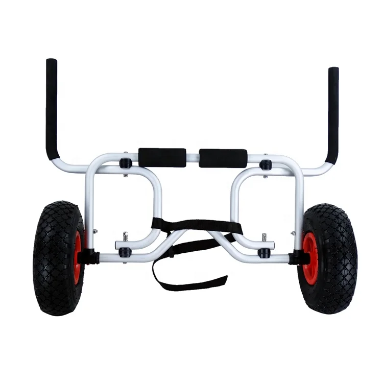 2 Wheel Beach Sand Fishing Folding Aluminum Canoe Trolley Dolly Kayak Carrier Cart