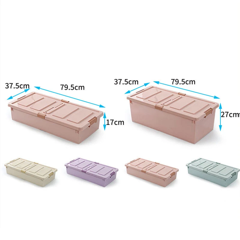 DLL229 лидер продаж контейнер для хранения под кроватью с крышкой пластиковый органайзер одежды и одеял коробка на дне