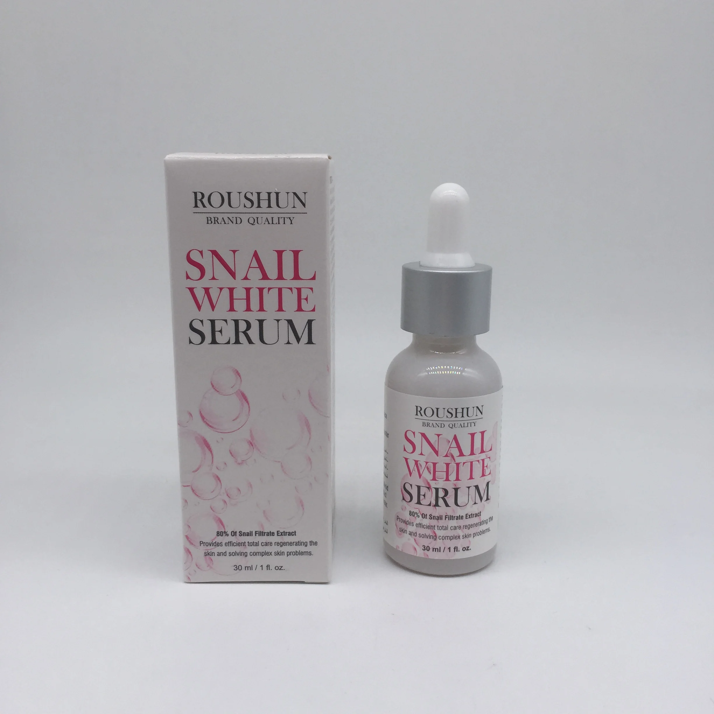 Roushun Snail Whitening Serum 80% O1 Filtrate Extract Face Facial Private Label Customizable Manufacturer