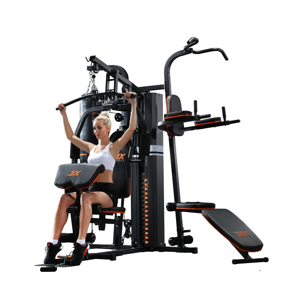 JUNXIA 2018 Hot Sale 3 Station Home Gym Indoor Body Building Fitness Equipment