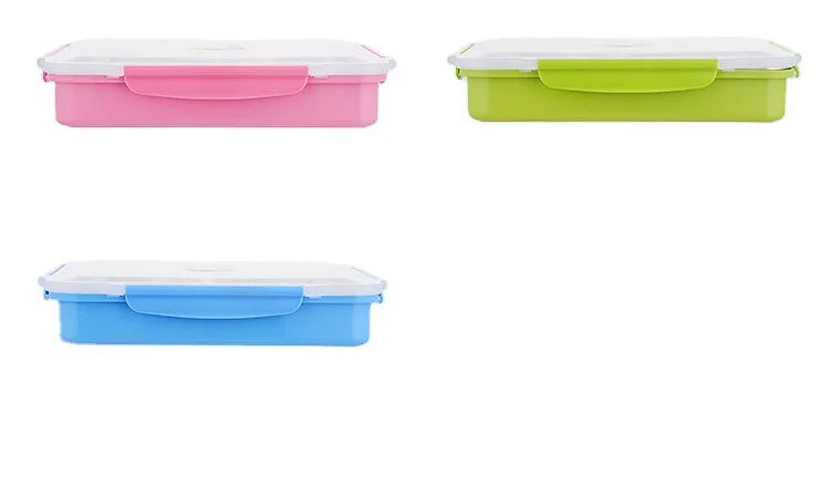 Big Size SS304 Plastic Cover 4 Compartments Lunch Box Tiffin Carrier