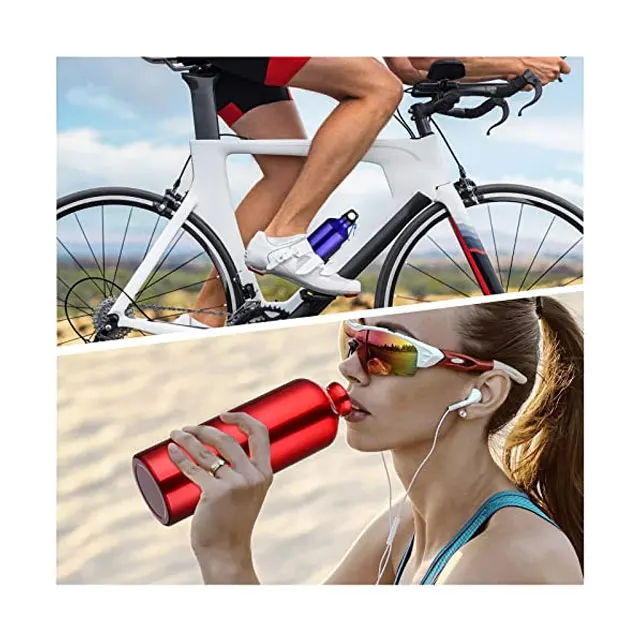24oz Aluminum Water Bottles Bulk 24 oz Lightweight Reusable Sport Water Bottles with Twist and Keychain for Gym