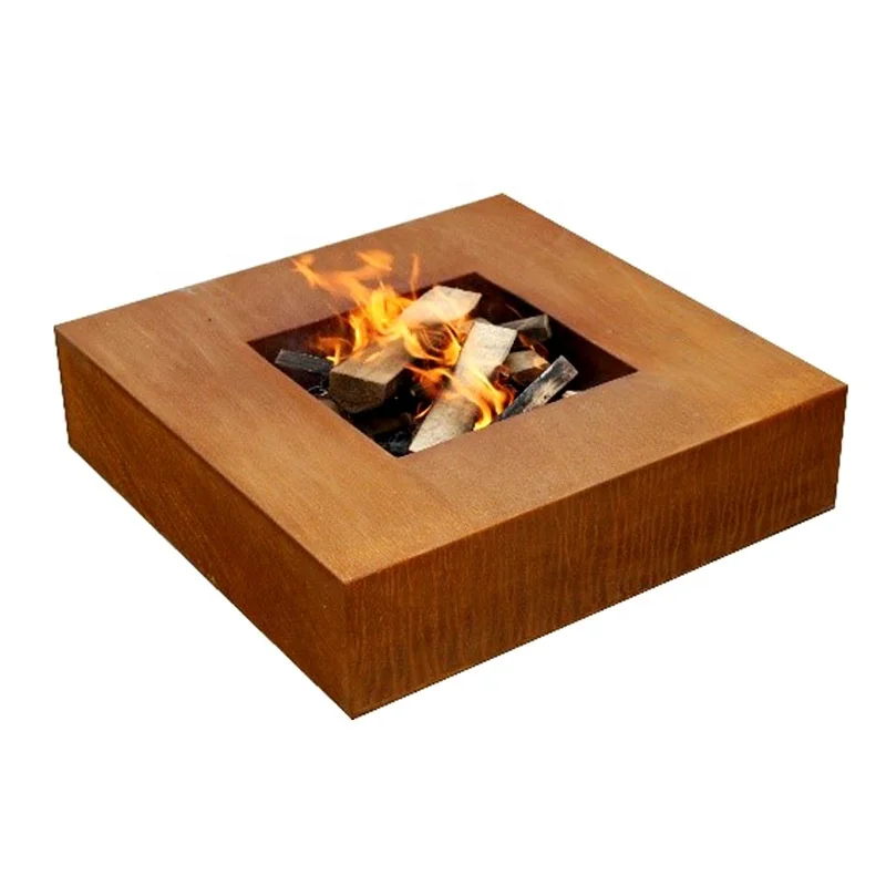 Outdoor Corten Steel Propane Gas Fire Pit Table
