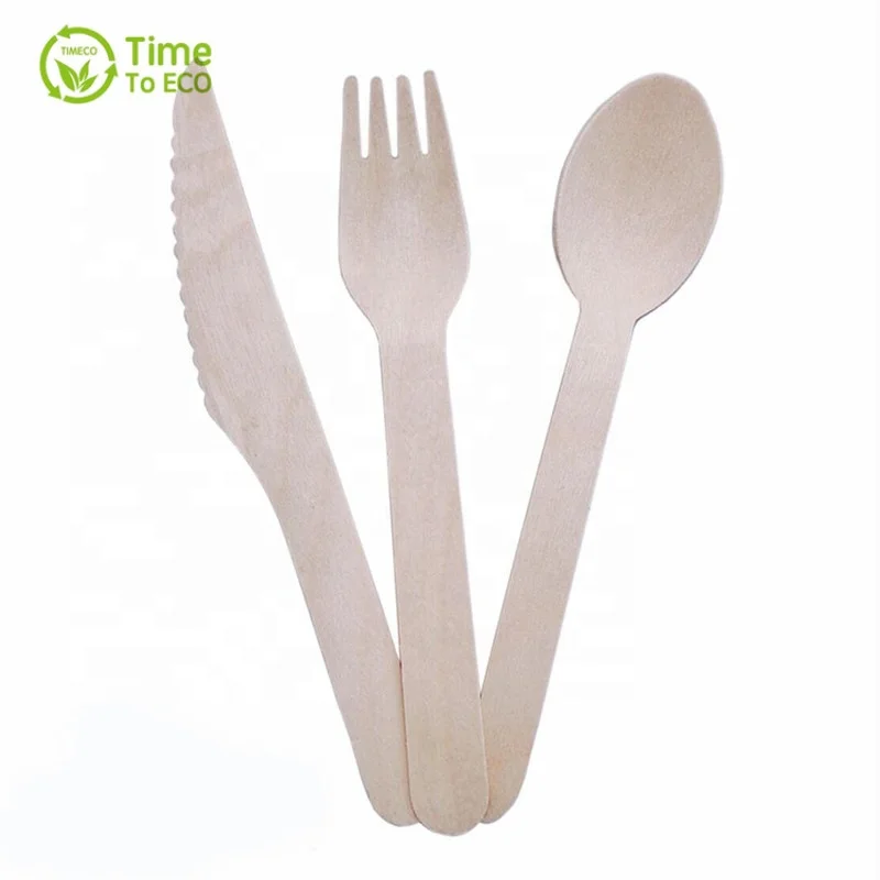 Biodegradable Disposable wooden  knife fork spoon cutlery