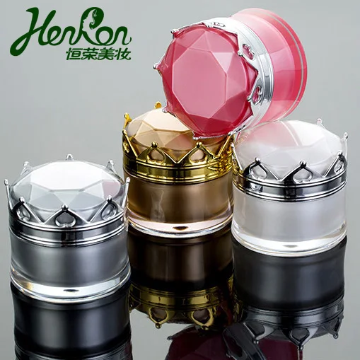 Элегантный 10 г 20 г 50 г готовый к отправке косметический акриловый контейнер для крема с крышкой в форме короны косметические банки оптовая продажа