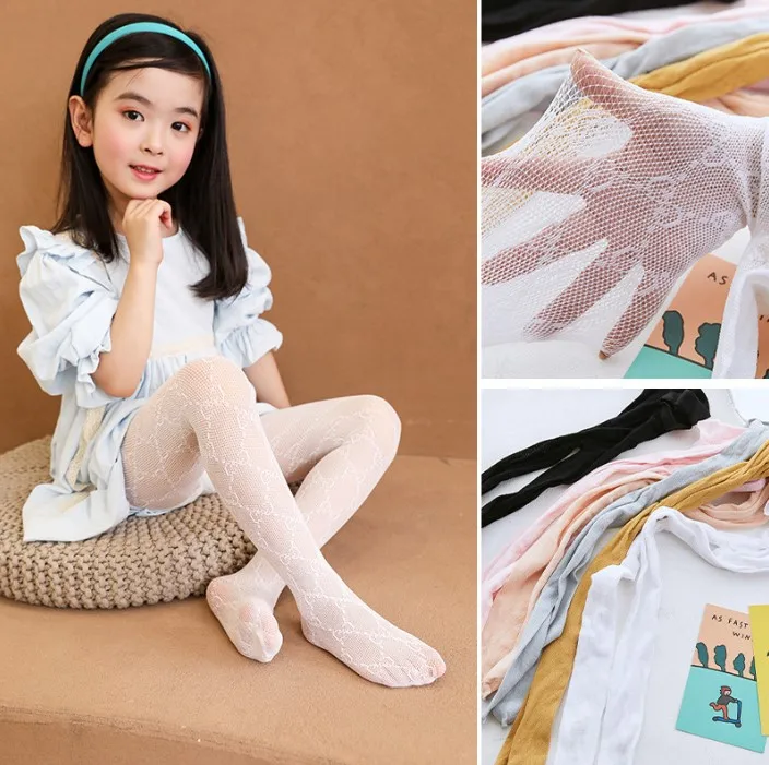 Girls fishing net stockings, princess dress, high waisted mesh tight fitting clothes, cute pattern knitted socks 1