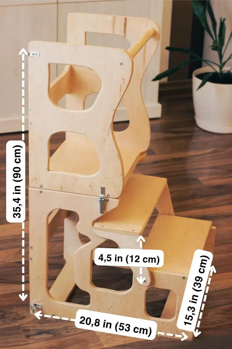 Toddler tower Toddler learning stool Kitchen tower Foldable kitchen tower Montessori learning stool