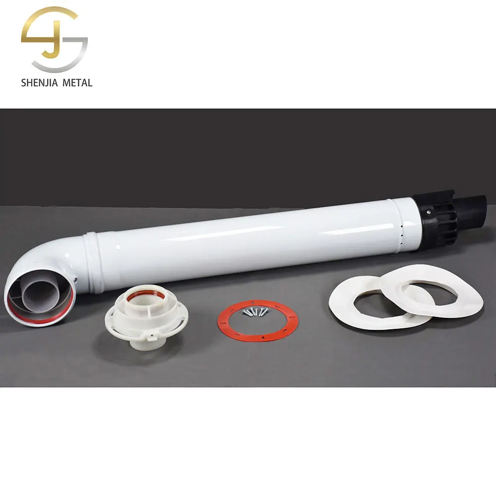 Condensation exhaust pipe with base 100/60mm length 1 meter paint white