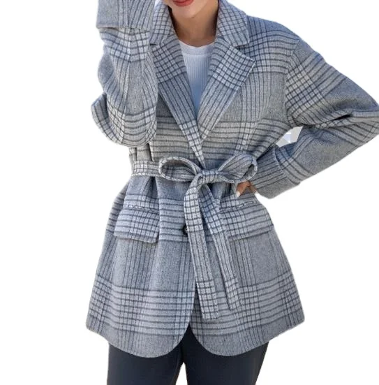 
Korea winter imported piece goods Classic suit gun lapel Double-faced Ni wool suit 100% high-cut wool 1 