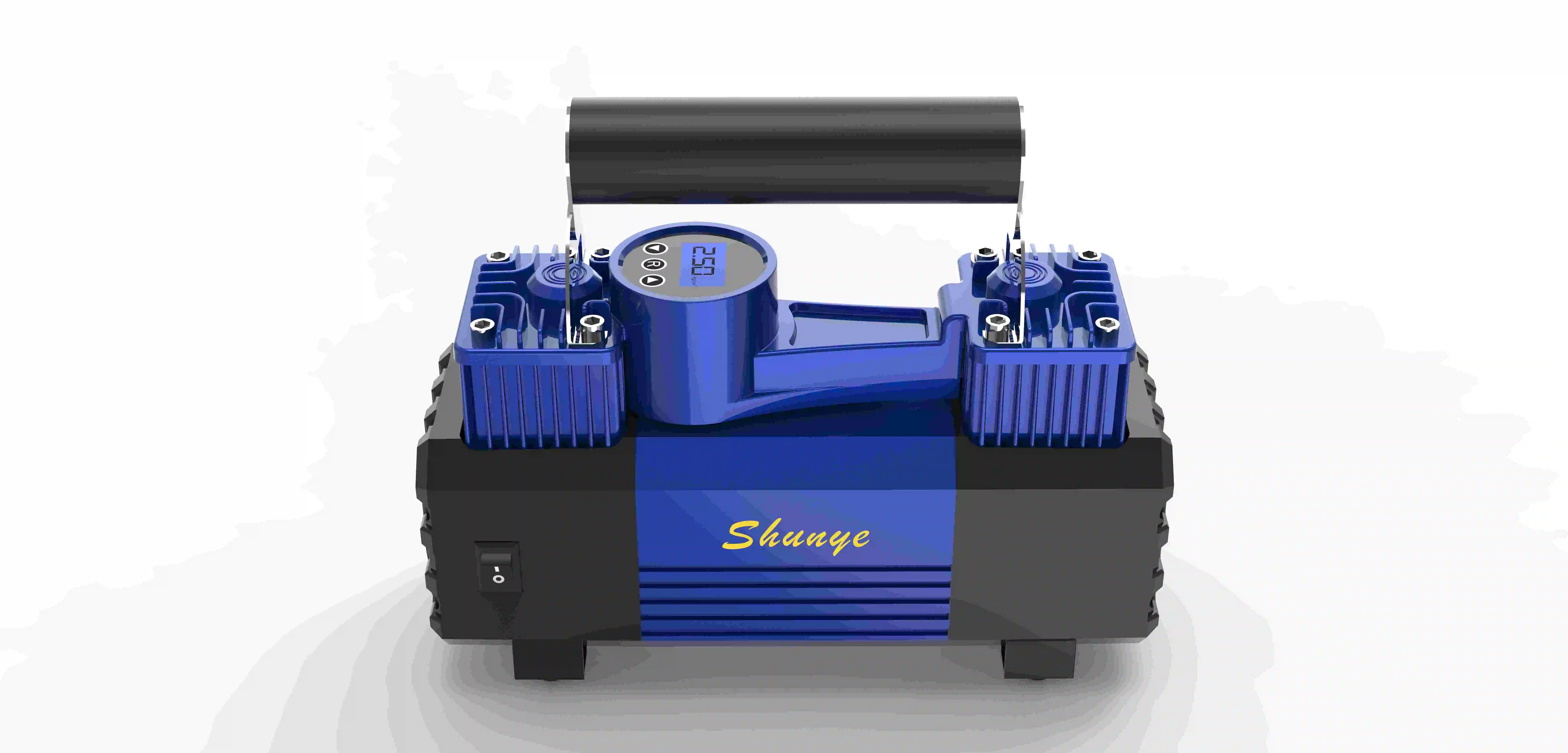 Double power car air compressor inflator with digital  for car boat air tens