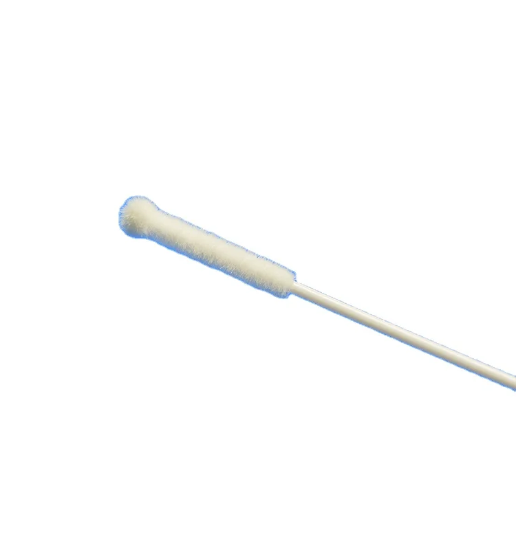 Disposable nasal flocked sampling swab for nasal sample collection