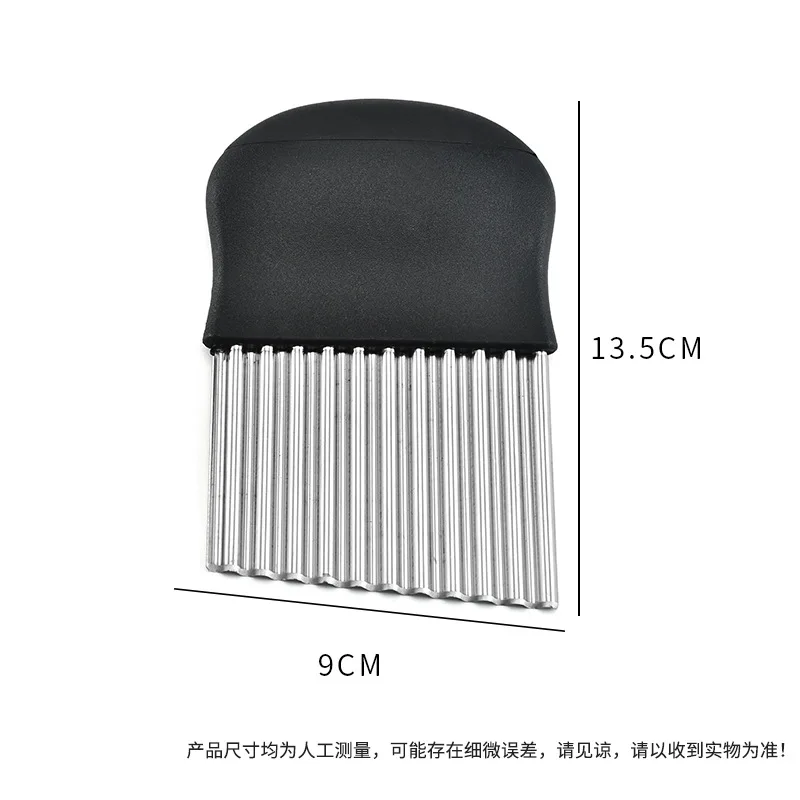 Popular Easy Stainless Steel French Fry Cutter Vegetable Potato Slicing Wavy Knife Curling Shape Cutters